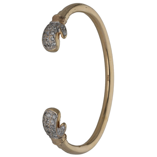9ct Gold Cubic Zirconia Torque Bangle