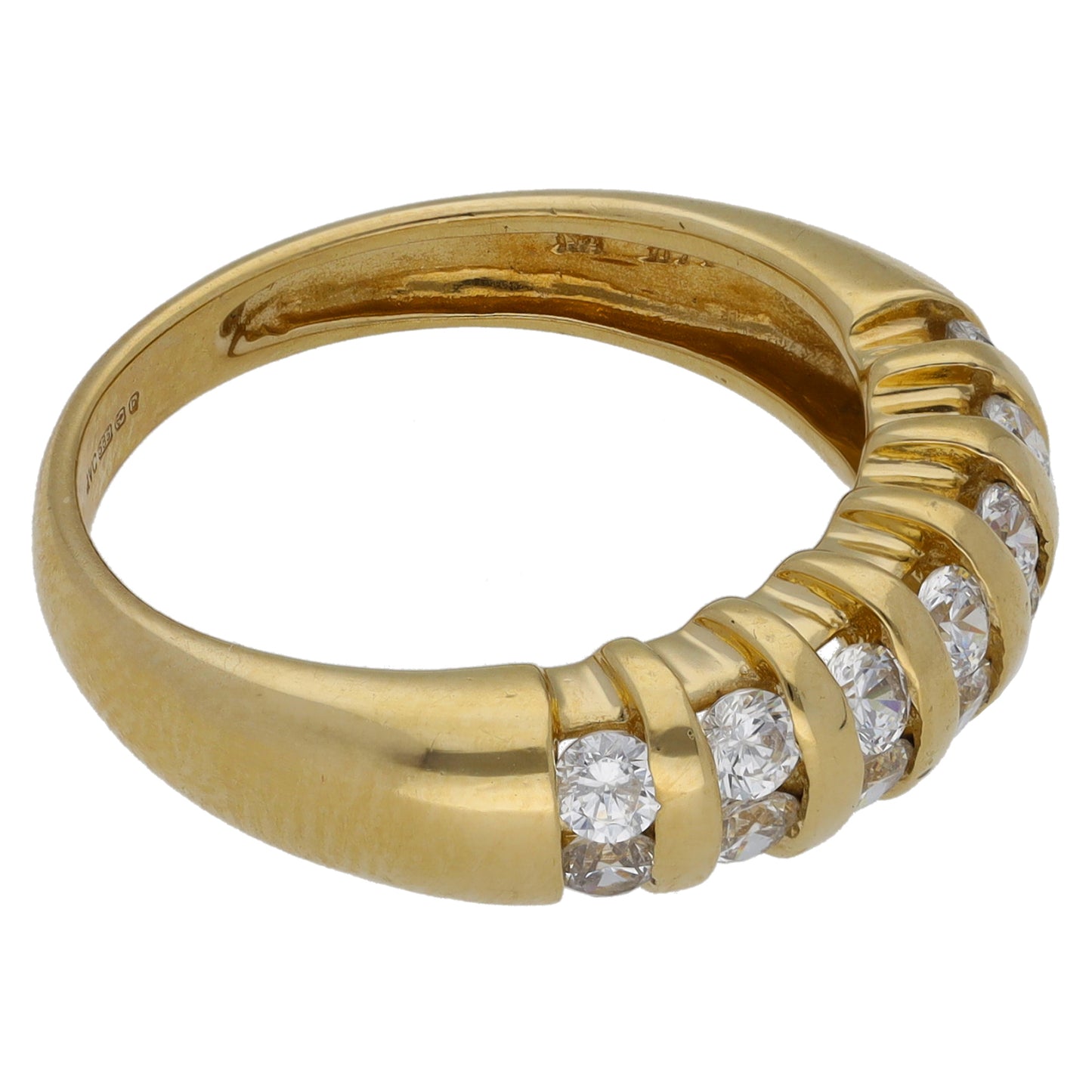 14ct Gold Cubic Zirconia Half Eternity Ring Size O