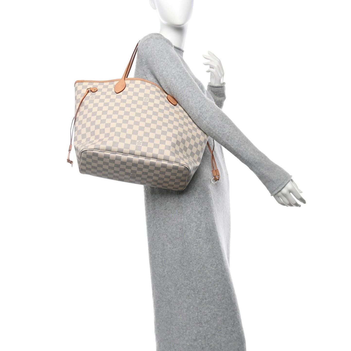Louis Vuitton Neverfull MM Coated Canvas Bag - White, Blue & Grey