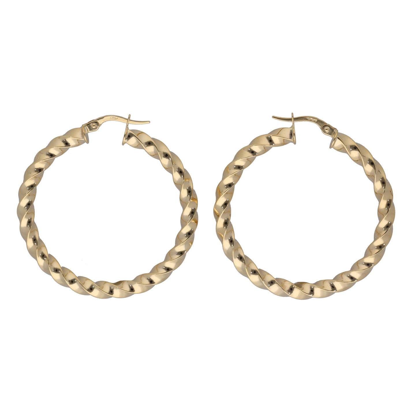 9ct Gold Satin Twist Hoop Earrings