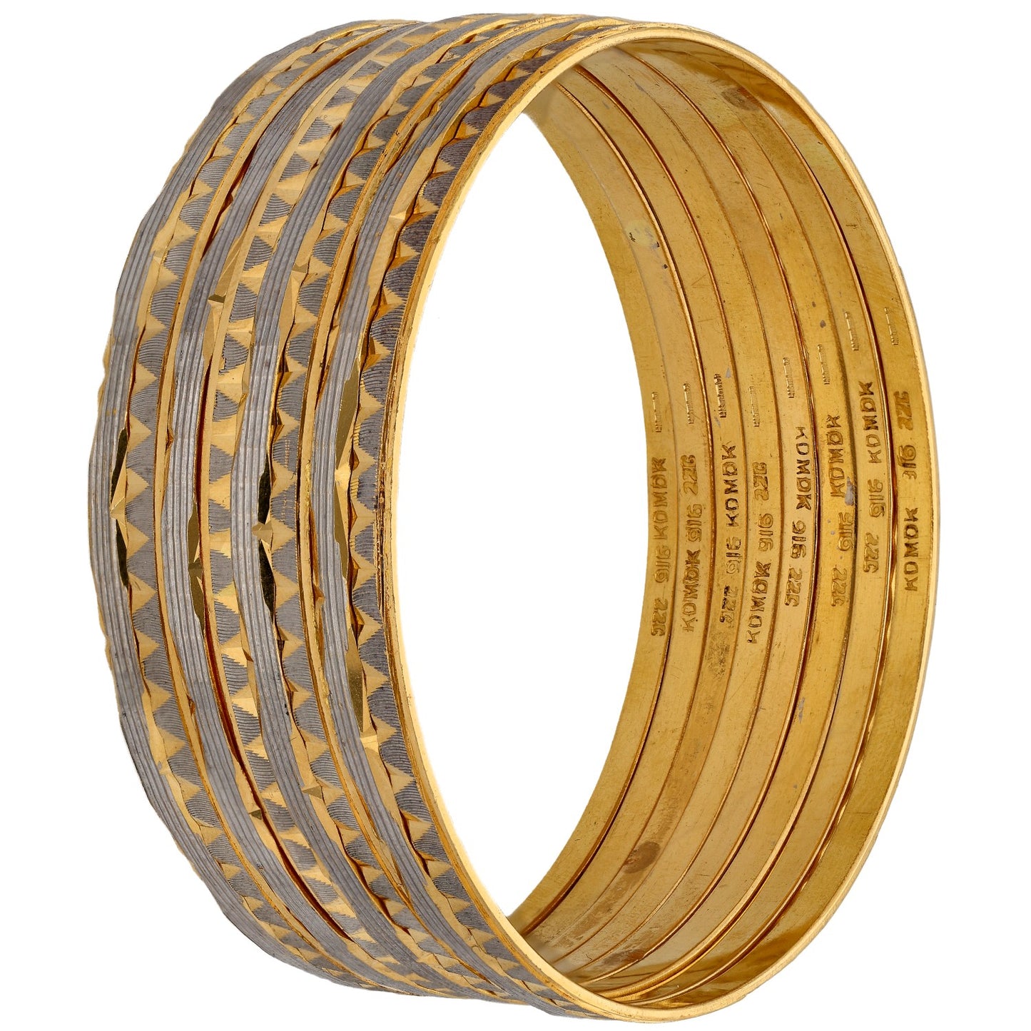 22ct Bicolour Gold Set of Bangles