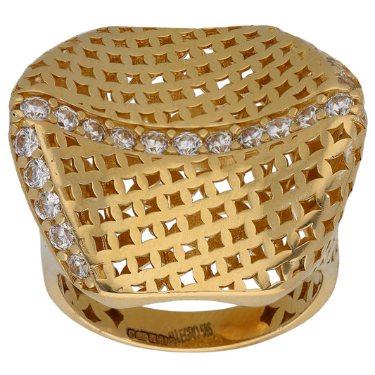 14ct Gold Cubic Zirconia Alternative Ring Size P
