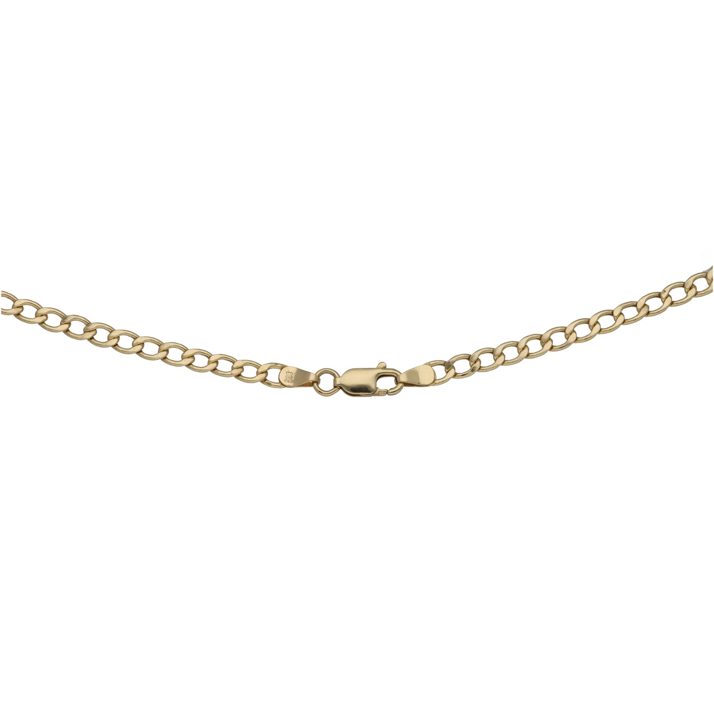 9ct Gold Garnet Curb Chain 18"