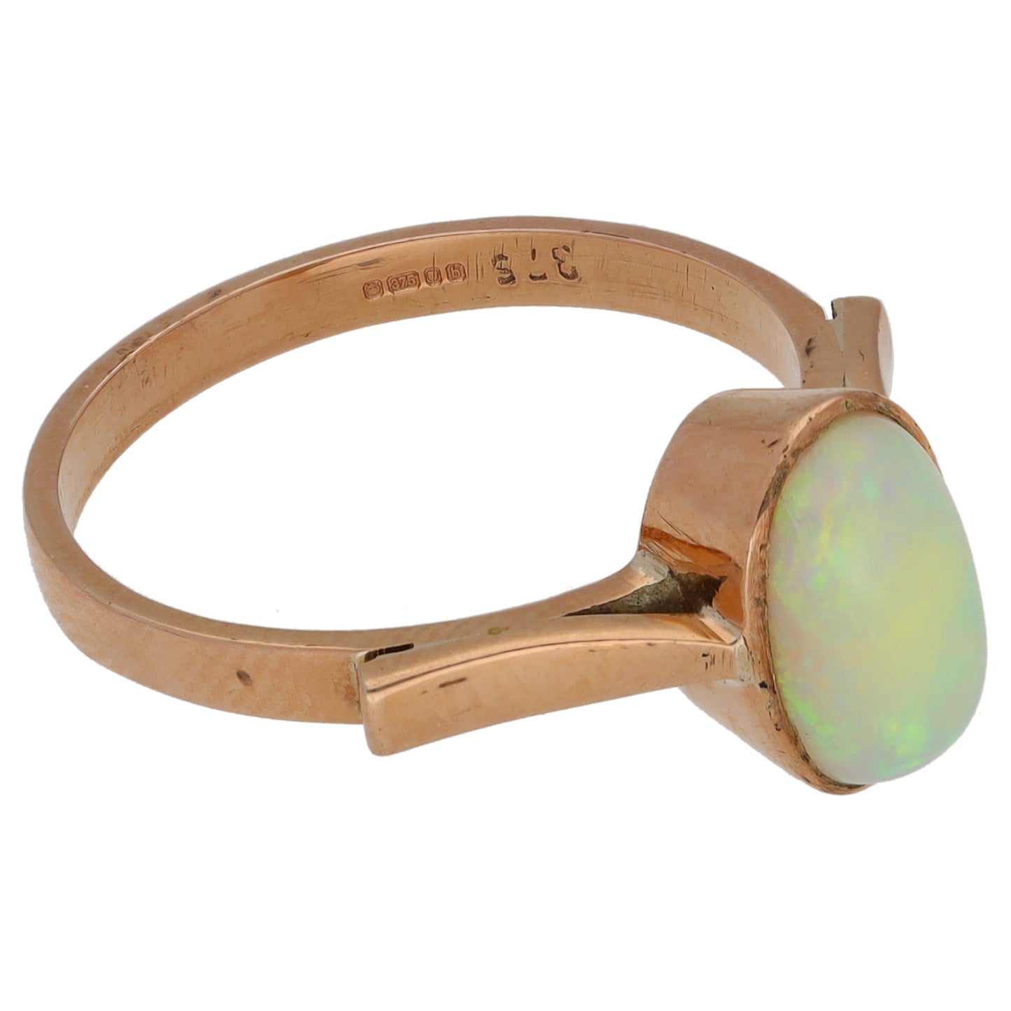 9ct Rose Gold Opal Single Stone Ring Size P