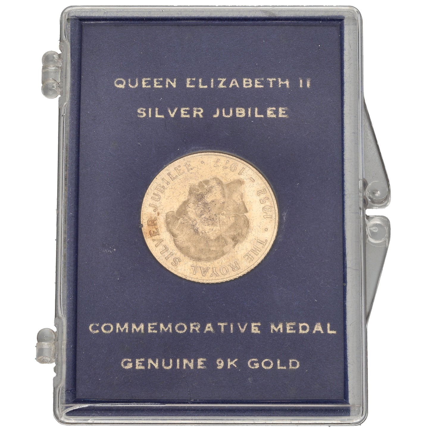 9ct Gold Queen Elizabeth II Silver Jubilee Commemorative Medal