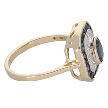 Load image into Gallery viewer, New 9ct Gold 0.02ct Diamond &amp; Sapphire Dress/Cocktail Ring
