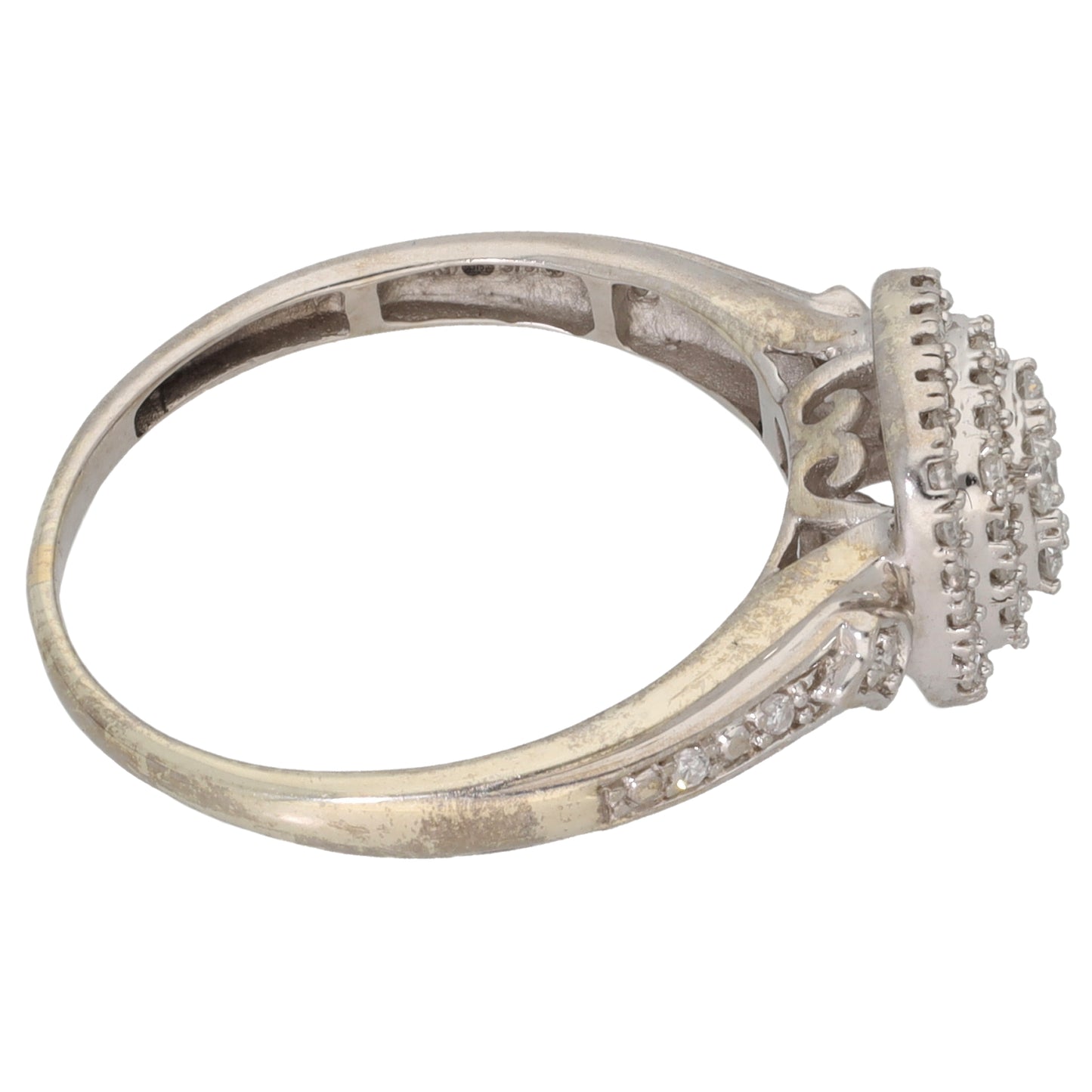 9ct White Gold 0.31ct Diamond Dress/Cocktail Ring Size M