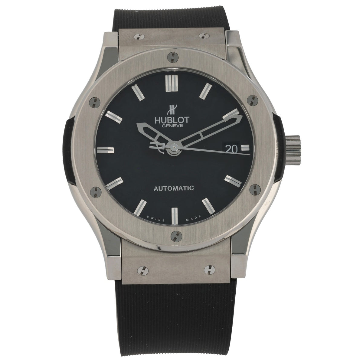 Hublot Classic Fusion 45mm Titanium, on back rubber strap, front image