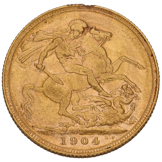 22ct Gold King Edward VII Full Sovereign Coin 1904