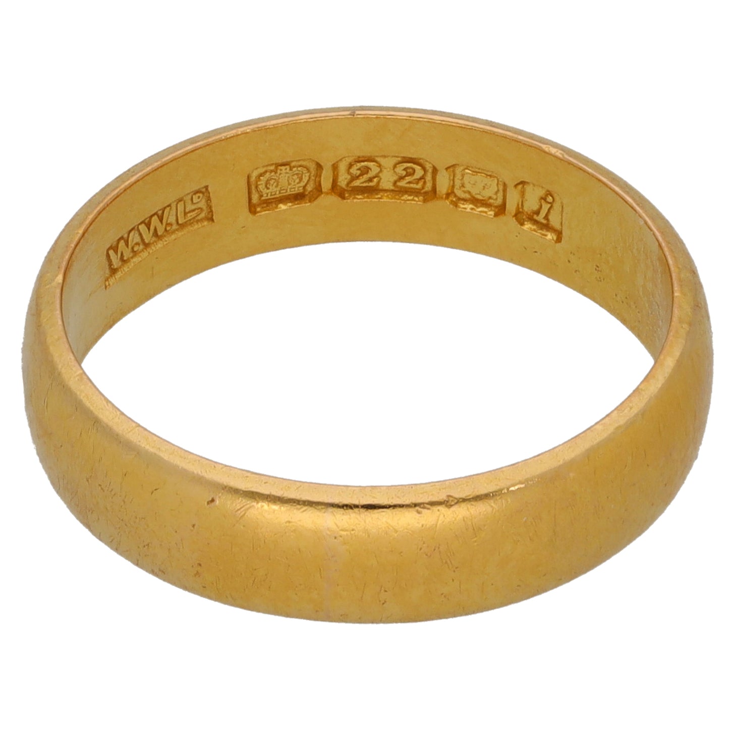 22ct Gold Plain Wedding Ring Size L