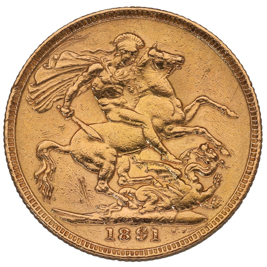 22ct Gold Queen Victoria Full Sovereign Coin 1891