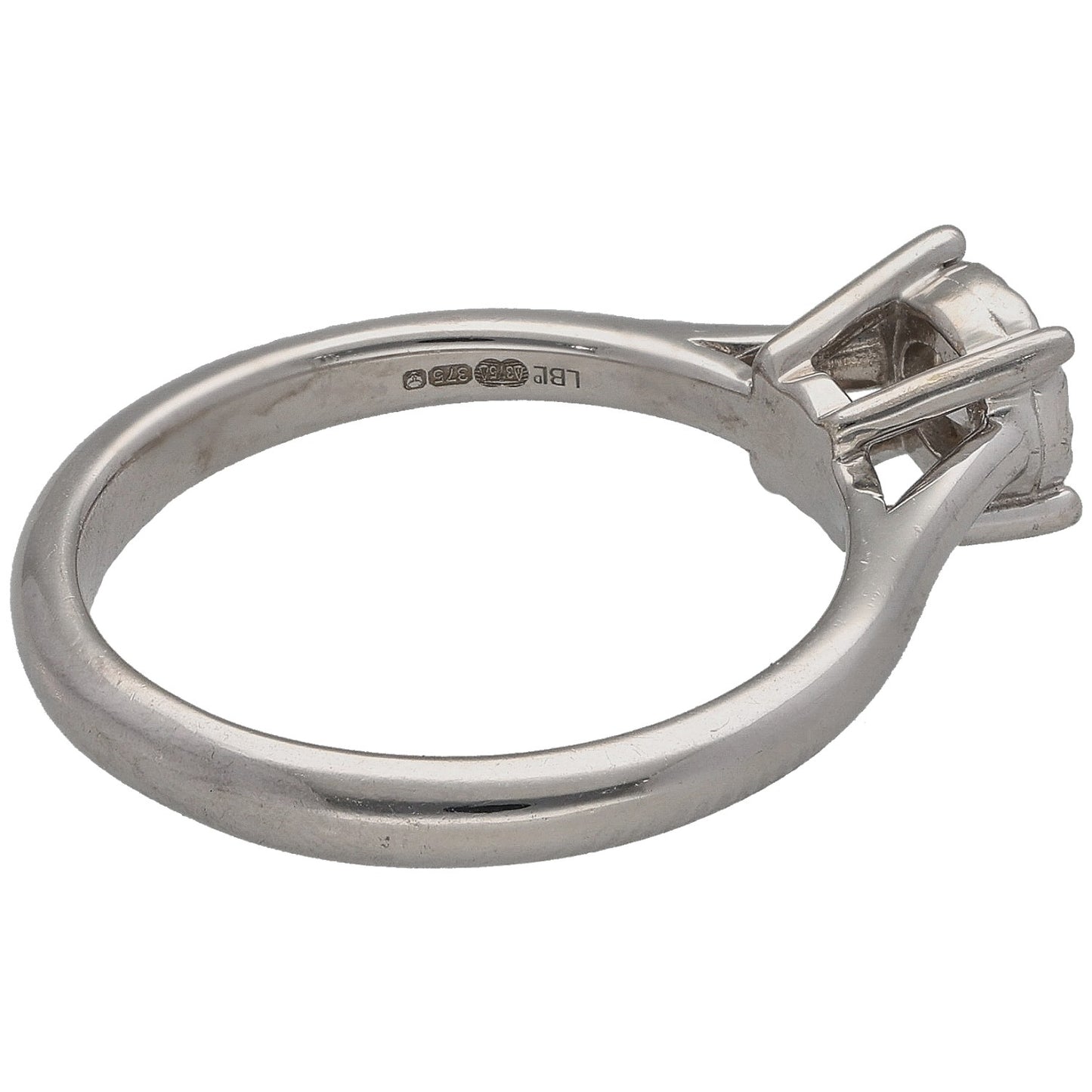 9ct White Gold 0.25ct Diamond Solitaire Ring Size P