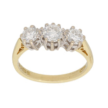 Load image into Gallery viewer, 18ct Gold 1.00ct Diamond Trilogy Ring Size K

