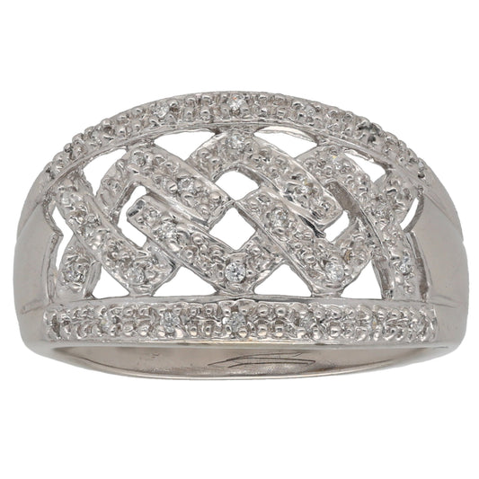 14ct Gold Cubic Zirconia Dress/Cocktail Ring Size R
