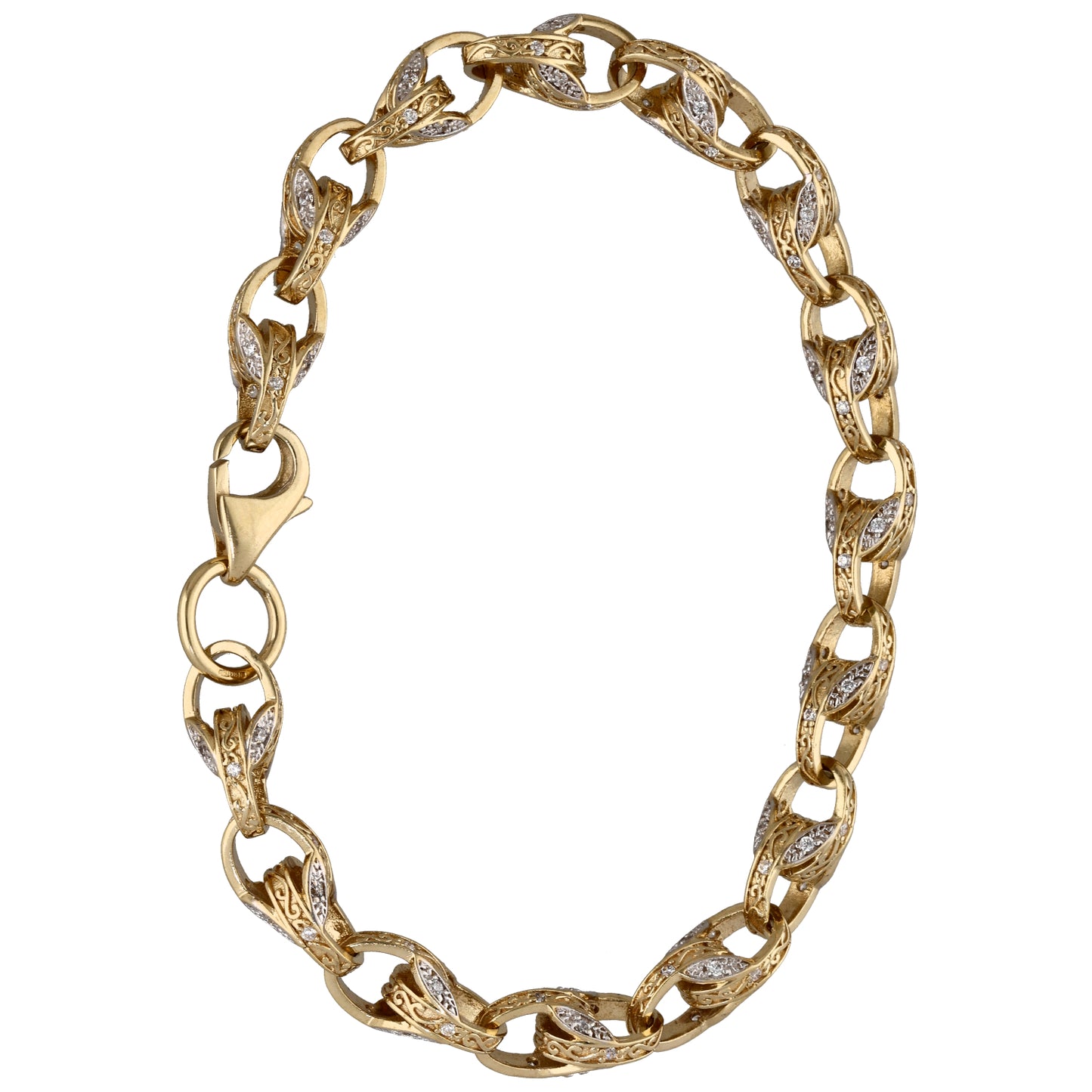 9ct Gold Cubic Zirconia Belcher Bracelet