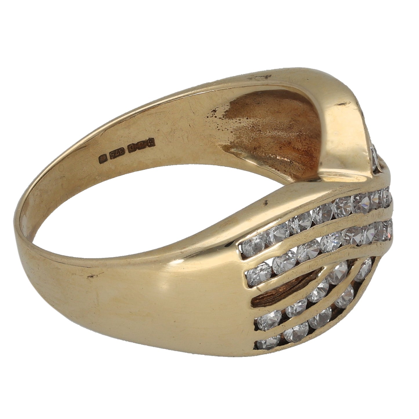 9ct Gold Cubic Zirconia Cluster Ring Size Q