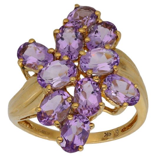9ct Gold Amethyst Dress/Cocktail Ring Size Q