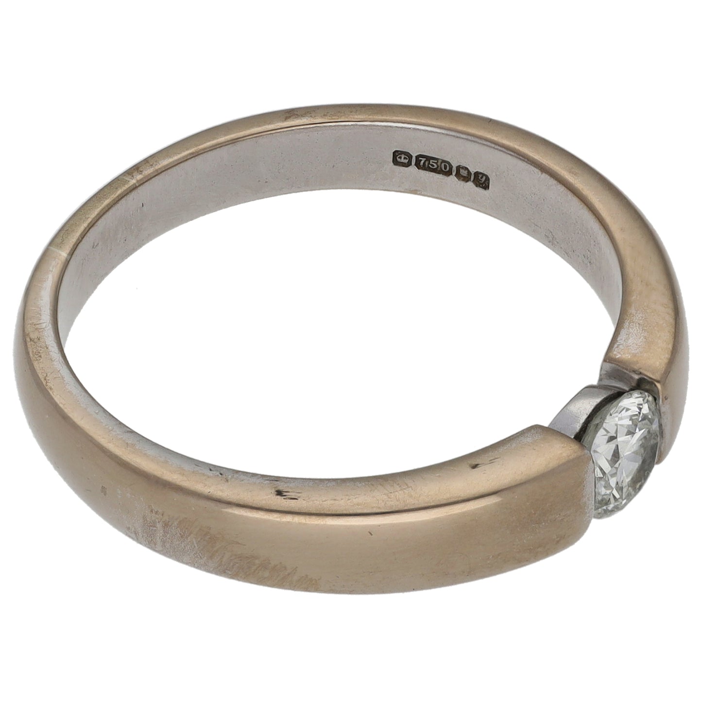 18ct White Gold 0.40ct Diamond Solitaire Ring Size S