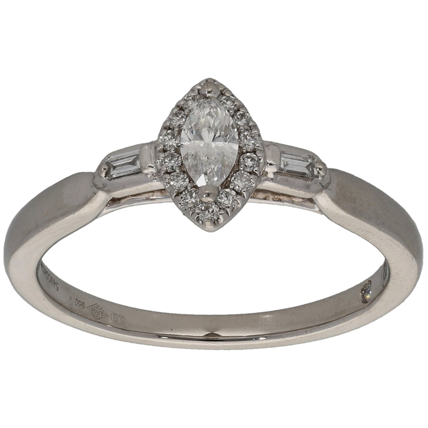 Platinum 0.25ct Diamond Cluster Ring Size O