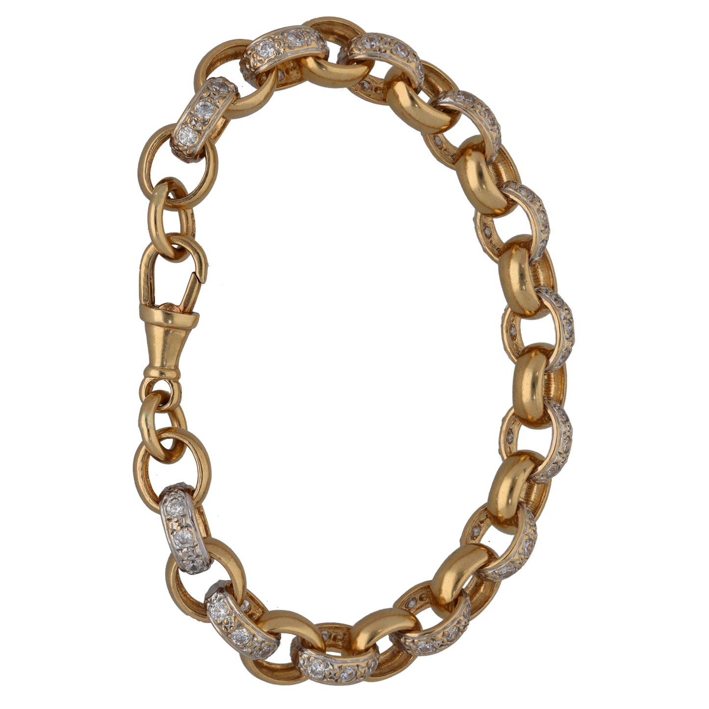 9ct Gold Cubic Zirconia Belcher Bracelet