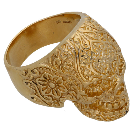 9ct Gold Skull Ring Size Y