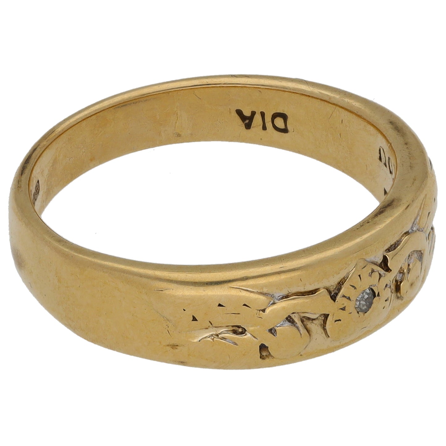 9ct Gold 0.01ct Diamond Alternative Ring Size L