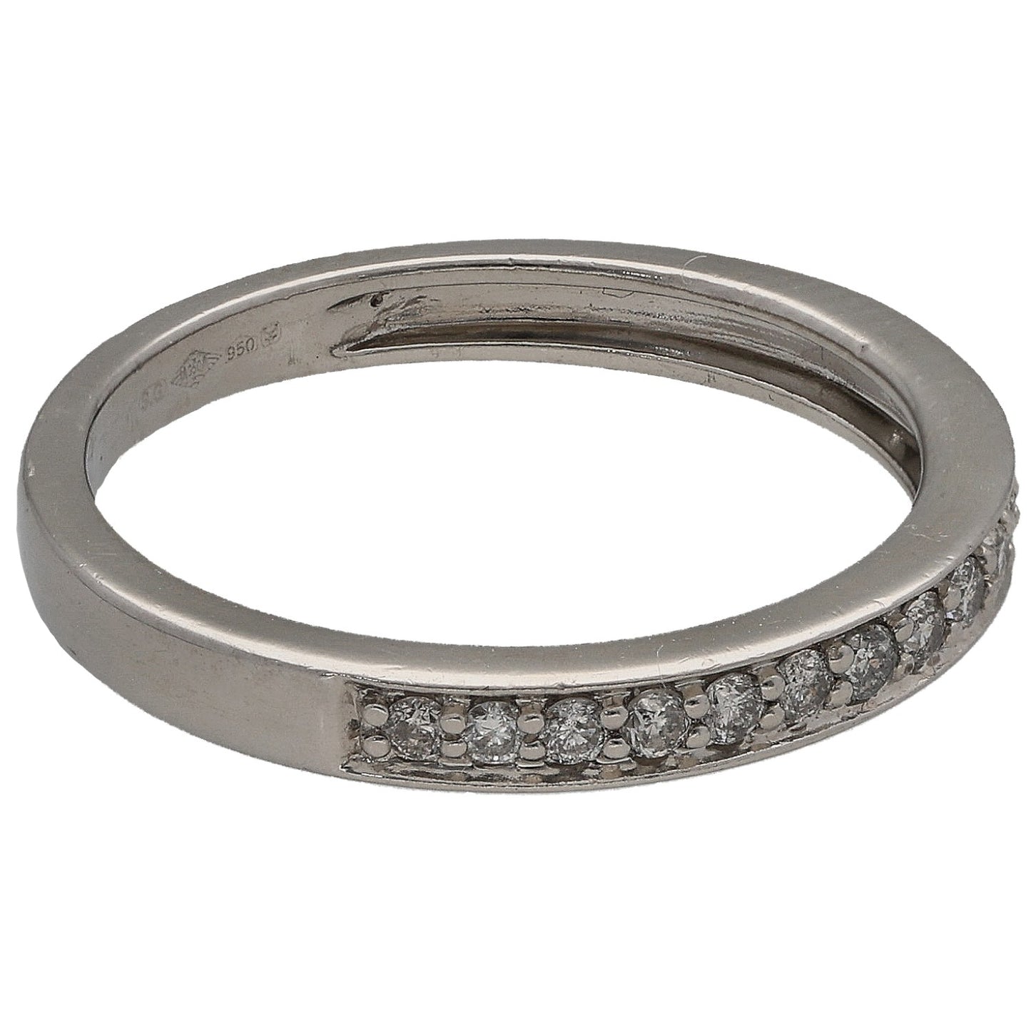 Platinum 0.30ct Diamond Half Eternity Ring Size M