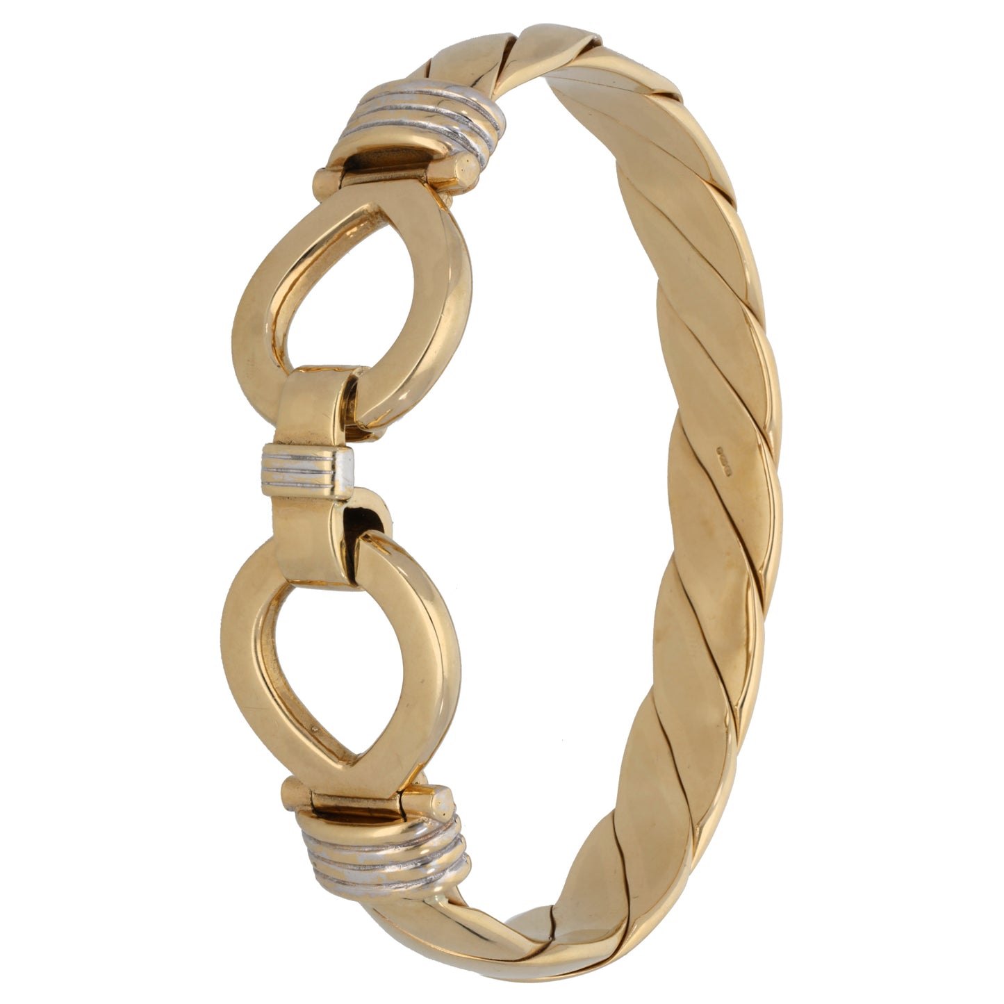 9ct Bicolour Gold Hinged/Clasp Bangle