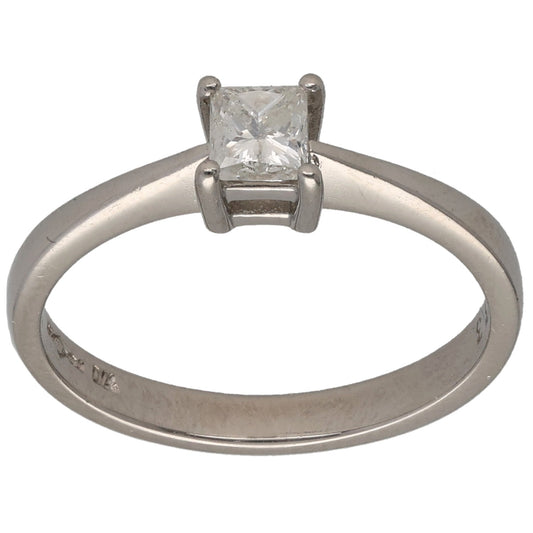 Platinum 0.33ct Diamond Solitaire Ring Size M