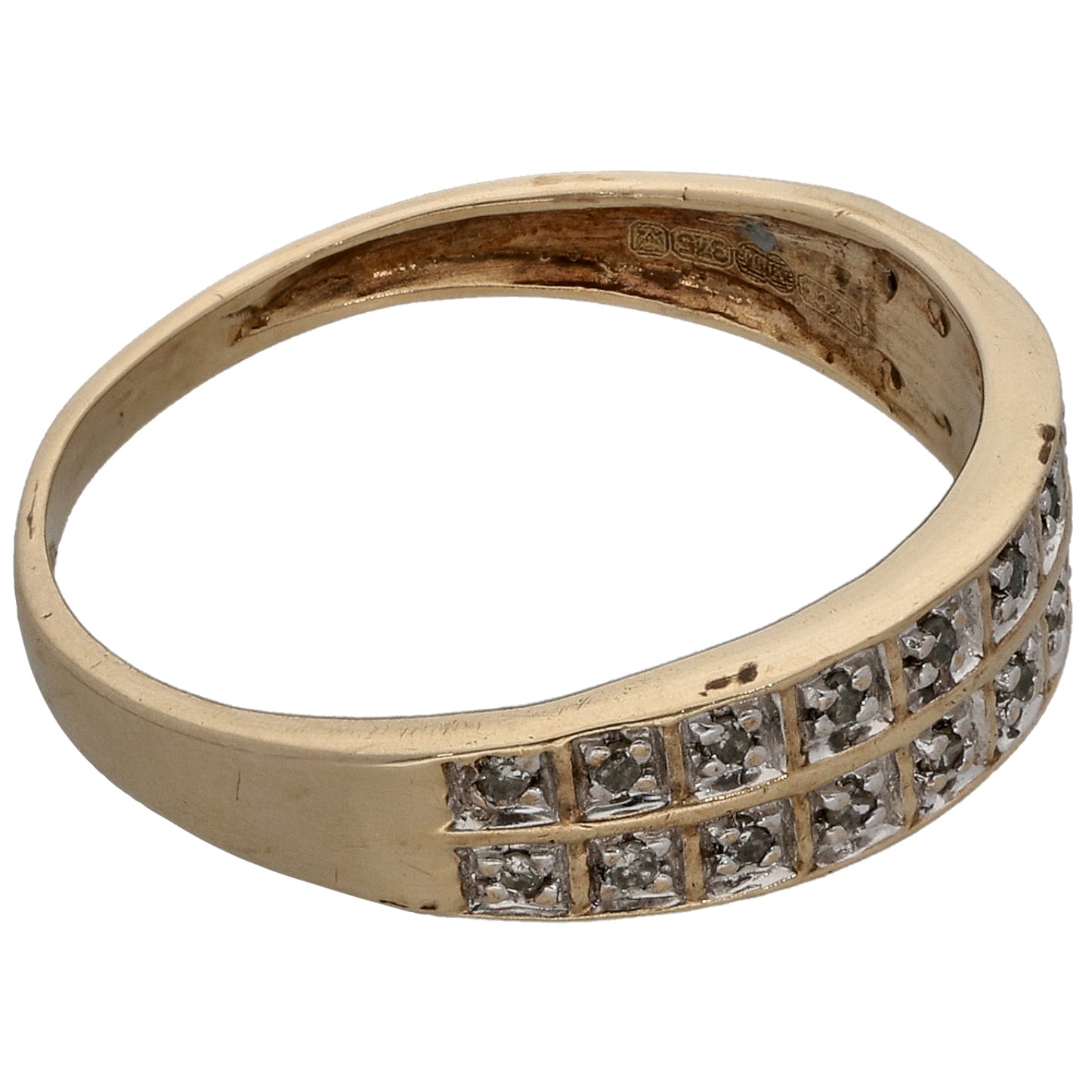 9ct Gold 0.011ct Diamond Half Eternity Ring Size P
