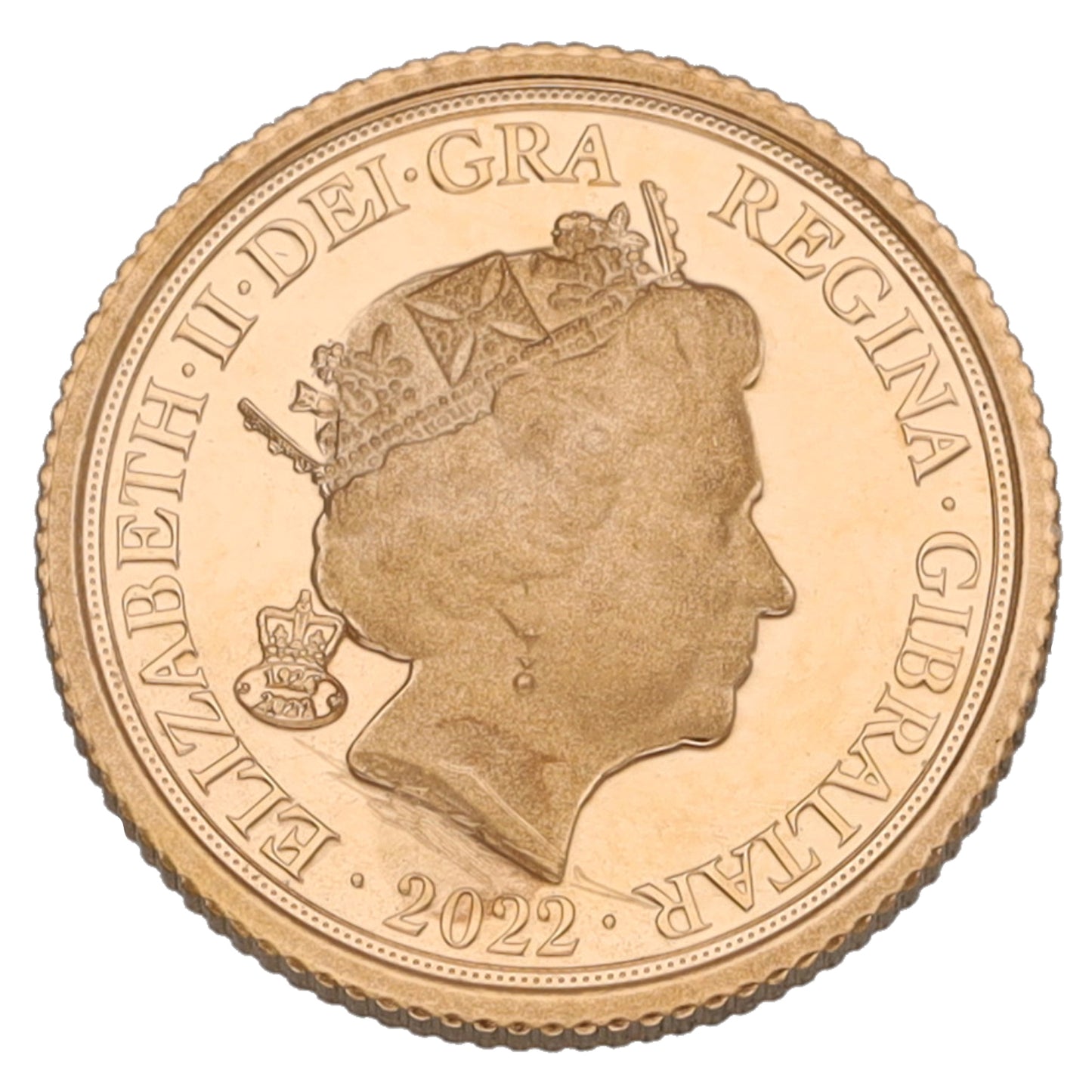 22ct Gold Queen Elizabeth II Quarter Sovereign Coin 2022