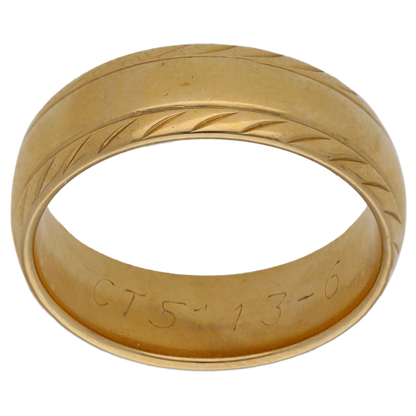 9ct Gold Patterned Wedding Ring Size K