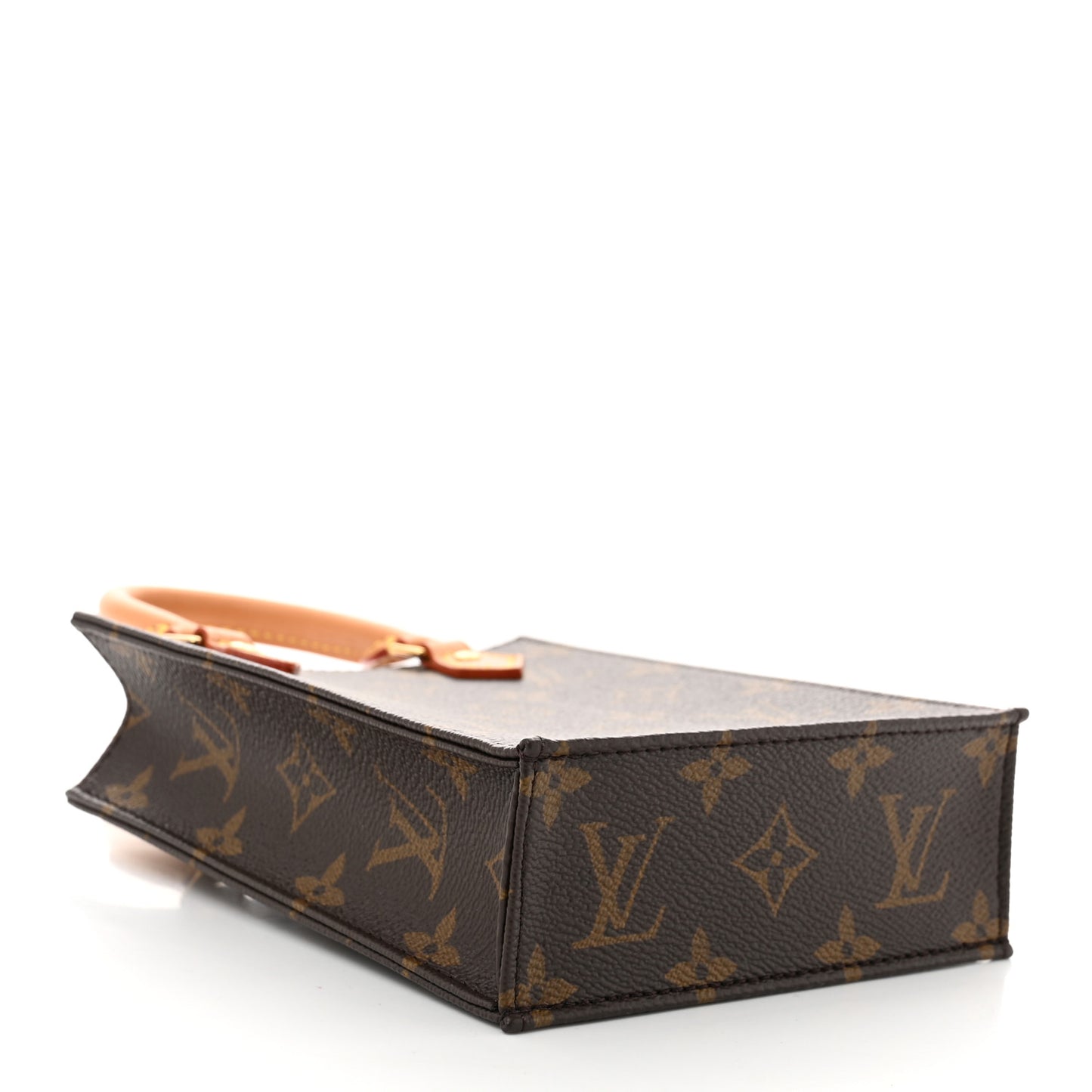 Louis Vuitton Petit Sac Plat Monogram Coated Canvas Bag - Brown