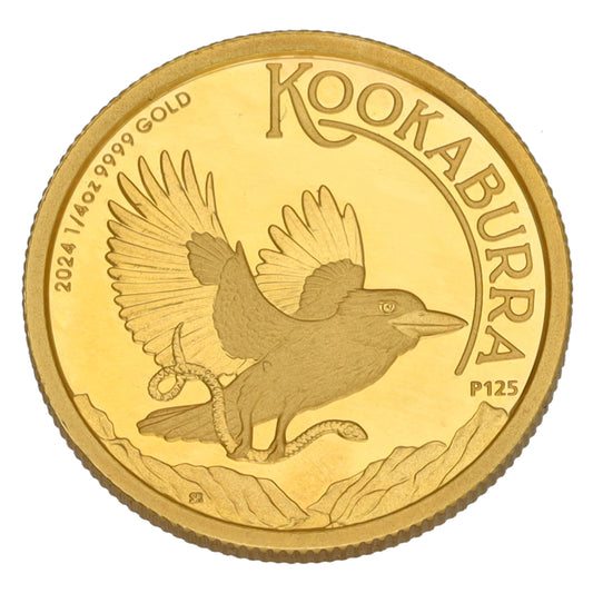 24ct Gold Australia Kookaburra 1/4 OZ Coin 2024