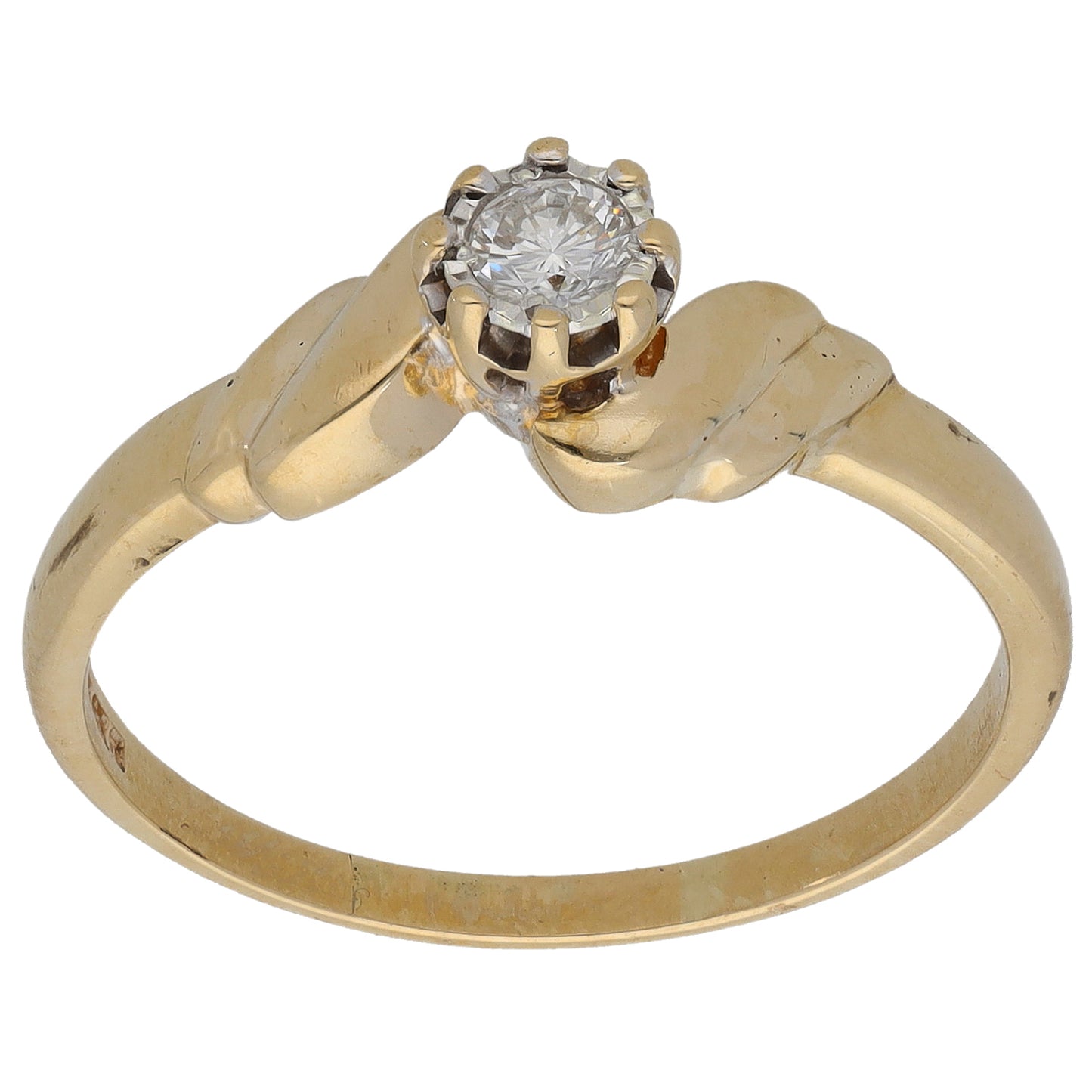 9ct Gold 0.15ct Diamond Solitaire Ring Size T