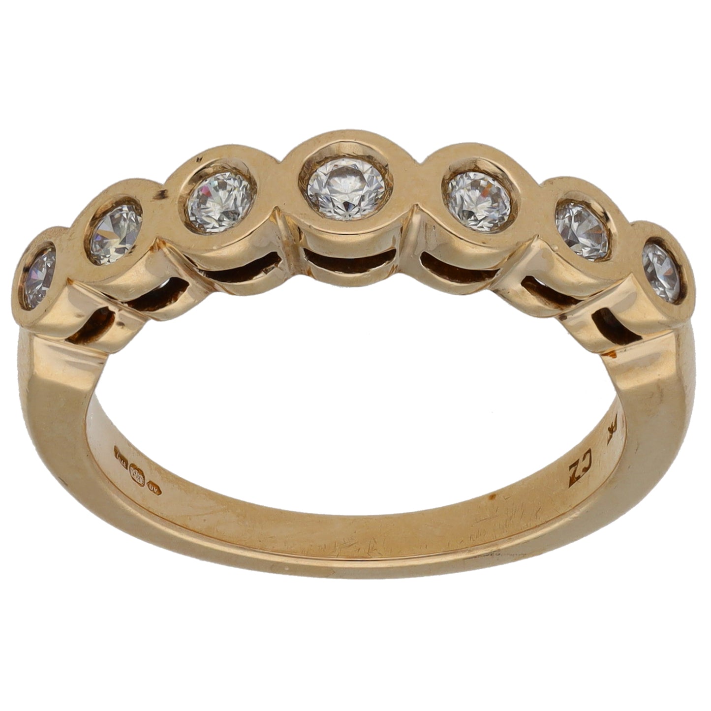 9ct Gold Cubic Zirconia Half Eternity Ring Size M