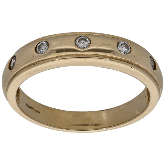 9ct Gold Cubic Zirconia Half Eternity Ring Size N