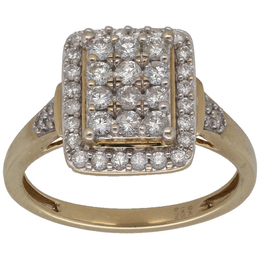 9ct Gold 0.70ct Diamond Cluster Ring Size O