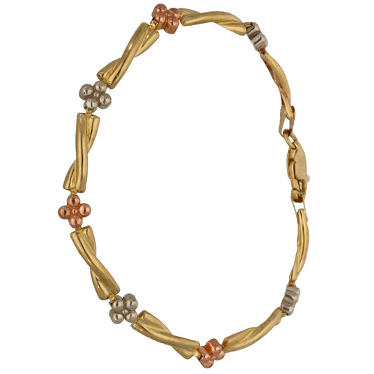 9ct Tri-Colour Gold Fancy Bracelet