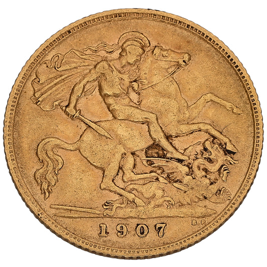 22ct Gold King Edward VII Half Sovereign Coin 1907
