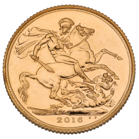 22ct Gold Queen Elizabeth II Full Sovereign Coin 2016