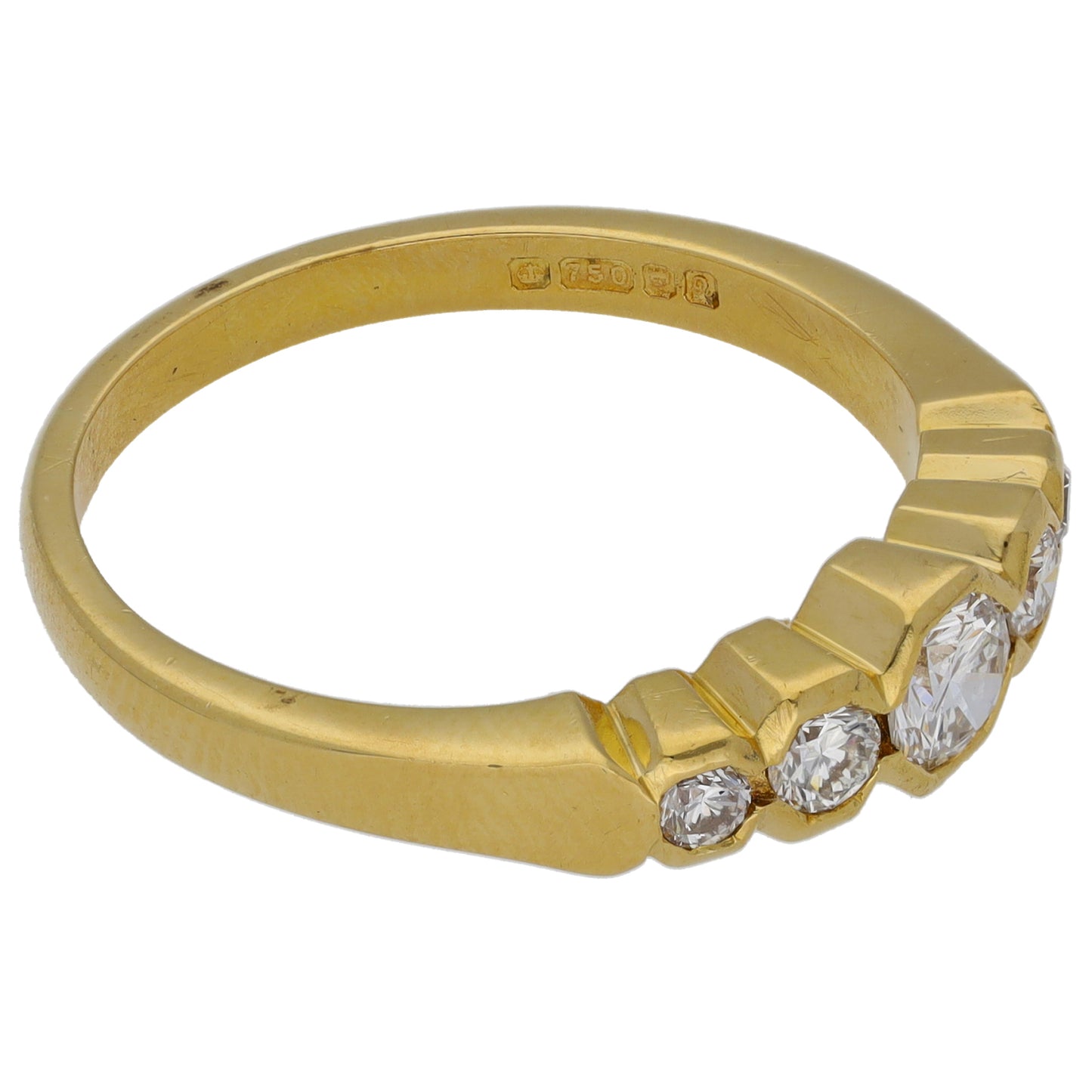 18ct Gold 0.63ct Diamond Half Eternity Ring Size R