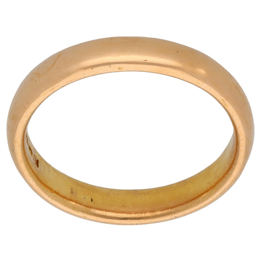 22ct Gold Plain Wedding Ring Size O