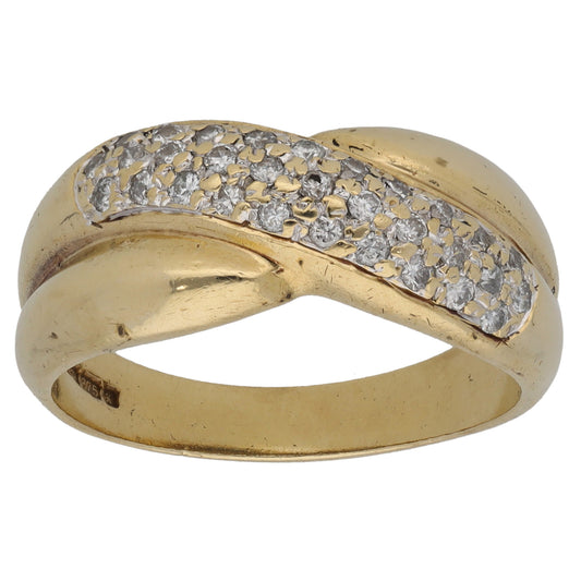 9ct Gold 0.31ct Diamond Alternative Ring Size Q