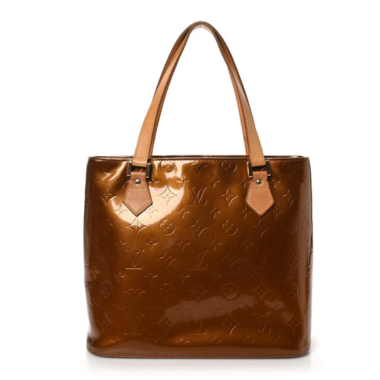 Louis Vuitton Houston Monogram Vernis Calfskin Leather Bag - Bronze