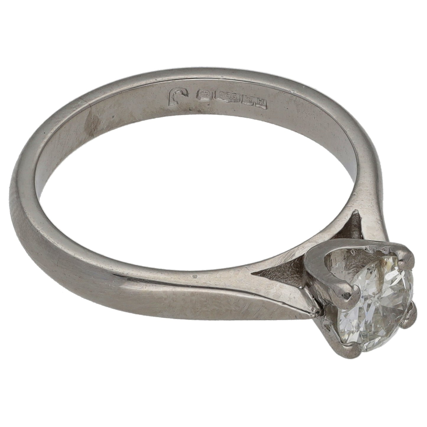 Platinum 0.45ct Diamond Solitaire Ring Size K