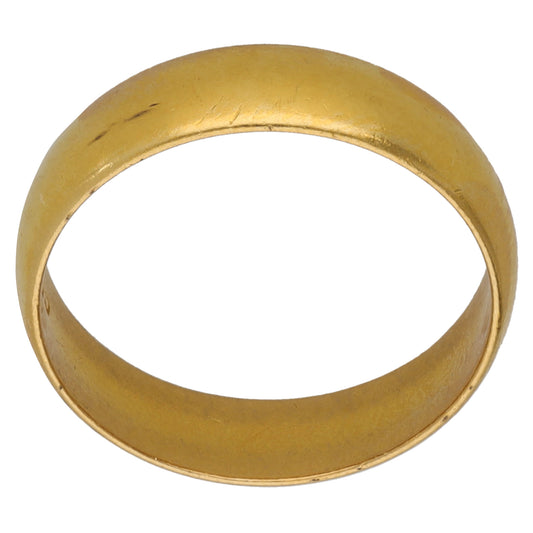22ct Gold Plain Wedding Ring Size O