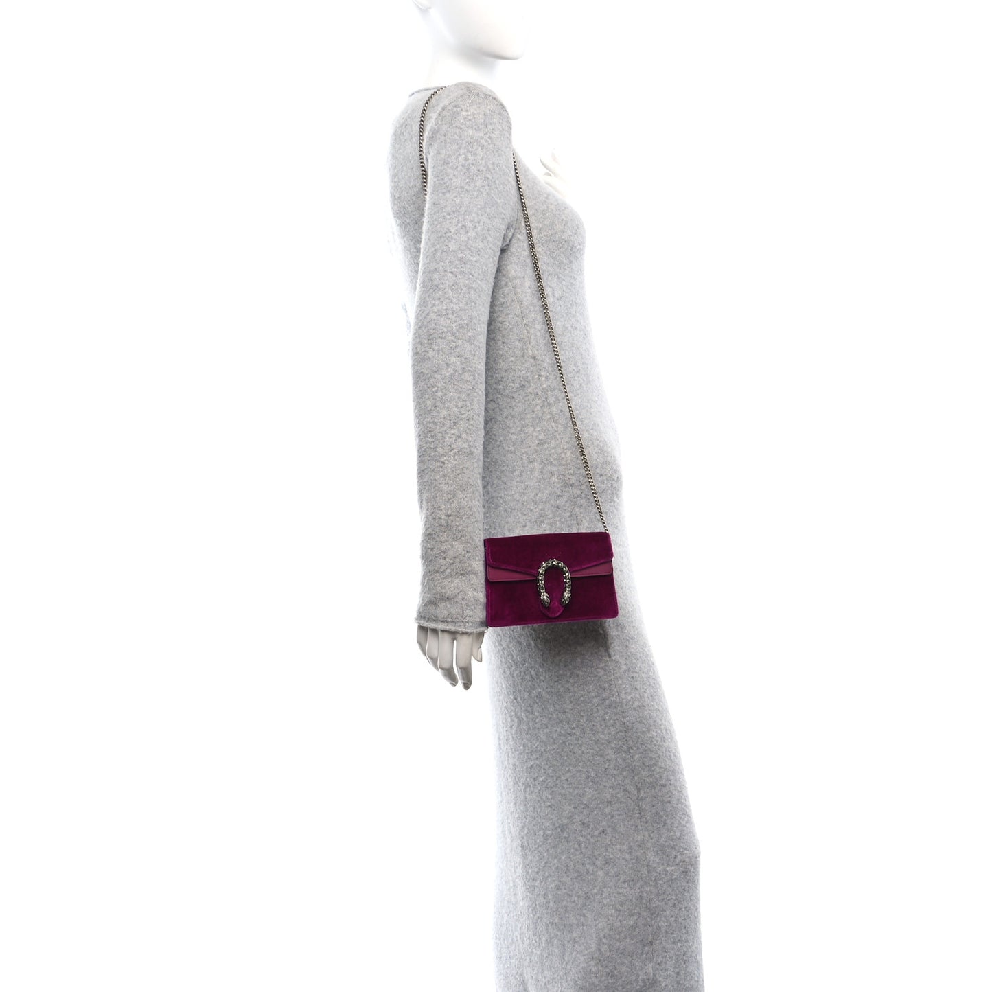 Gucci Super Mini Dionysus Velvet Bag - Cyclamen