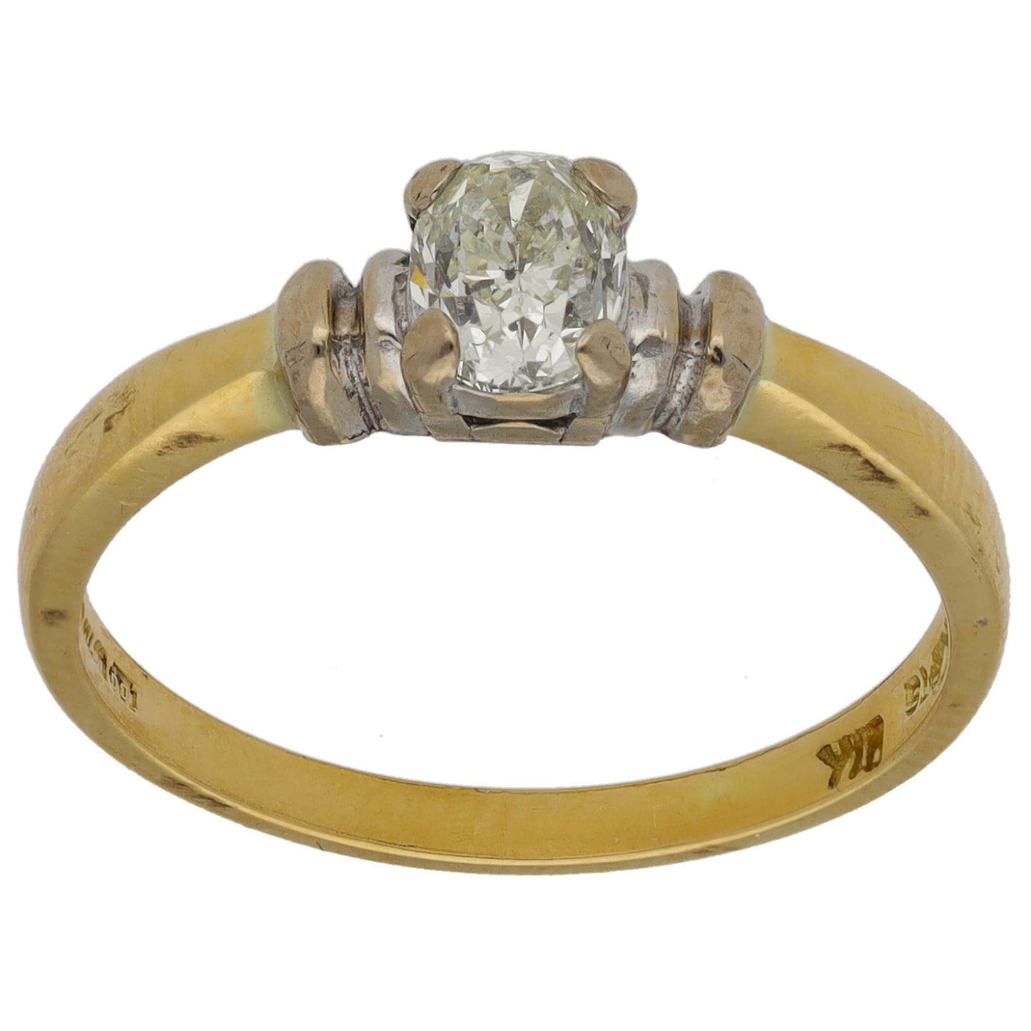 18ct Gold 0.50ct Diamond Solitaire Ring Size N