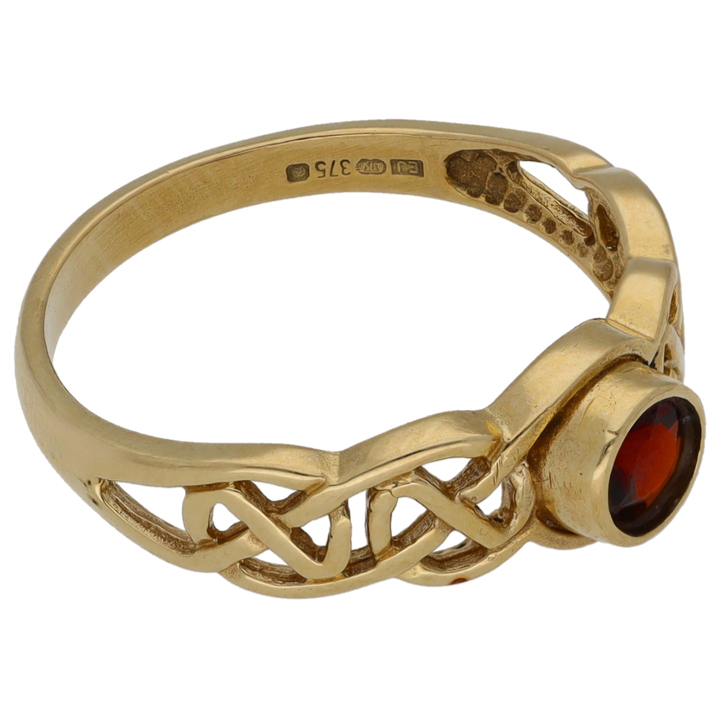 9ct Gold Garnet Single Stone Ring Size K